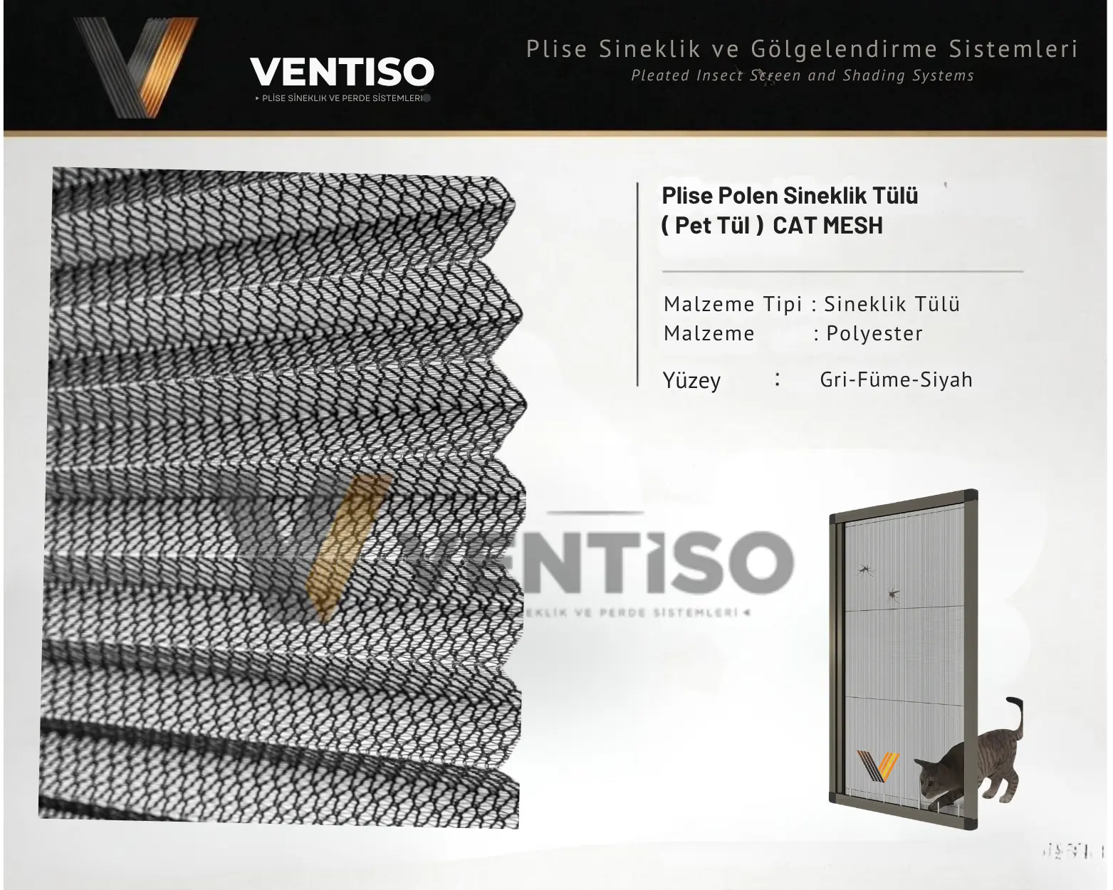 Plise Polen T&uuml;l&uuml; ( Kedi T&uuml;l&uuml;) | 